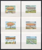 Liberia 1978 - 75 de ani de la primul zbor al unui Zeppelin, 6 Colite DE LUX NDT, MNH