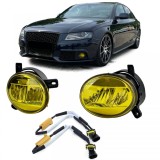 Set de lumini de ceata LED cu sticla clara galbena, potrivit pentru Audi A4 8K, A6 4F, Q5, Seat Exeo Performance AutoTuning