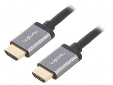Cablu HDMI 2.0 HDCP, 3m, negru, mufă HDMI din ambele părţi
