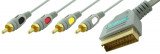 Cablu Scart - 4xRCA tata, lungime 1,2m - 128027