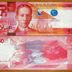 FILIPINE █ bancnota █ 50 Piso █ 2017 █ P-207 █ UNC █ necirculata