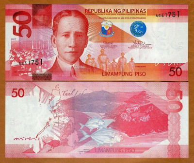 FILIPINE █ bancnota █ 50 Piso █ 2017 █ P-207 █ UNC █ necirculata foto