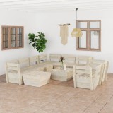 Set mobilier gradina din paleti, 10 piese, lemn molid tratat GartenMobel Dekor, vidaXL