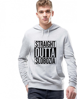 Hanorac Barbati Gri - Straight Outta Slobozia - M foto