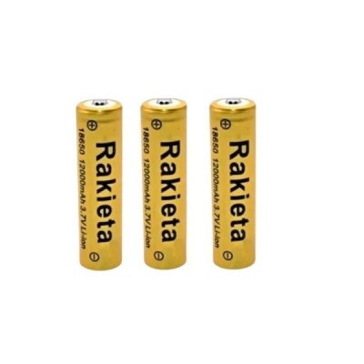 Set 3 baterii reincarcabile (acumulatori) Li-ion, 12000 mAh, 3.7 V, Rakieta GH 18650 galben foto