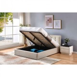Pat Calypso 160x200 cm Tapitat Stofa Crem Somiera Inclusa (cod ML 1506-01)
