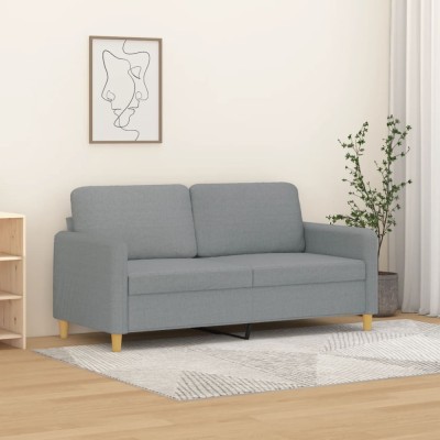 Gossi canapea cu 2 locuri, gri deschis, 140 cm, material textil foto