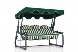 Balansoar de gradina cu 3 locuri Timsah, Verde, 200 x 165 x 110 cm