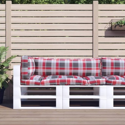 Perne pentru paleți, 3 buc., roșu carouri, material textil foto