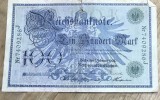BNKSTR02DE Bancnotă Germania 100 Mărci / Mark 7 Februarie 1908, Serie Verde