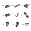 Set jgheaburi și burlane grafit, 12m, Sistem 100