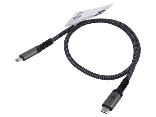 Cablu USB 4.0 USB C 0,5m Goobay negru/gri