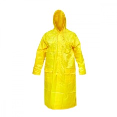 Pelerina cu gluga impermeabila din poliester cu membrana PVC fante de aerisire, 2 buzunare si fermoar galben L Breckner Germany