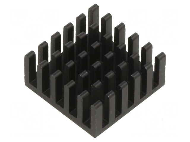 Radiator extrudat cu aripioare negre 24,2mm x 24,2mm