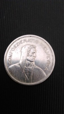 5 FRANCS 1953 ELVETIA foto