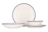 Rinart Set de vesela (Medium) - Blue Edge - 24 bucăți - 6 persoane - Porţelan