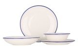 Rinart Set de vesela (Medium) - Blue Edge - 24 bucăți - 6 persoane - Porţelan