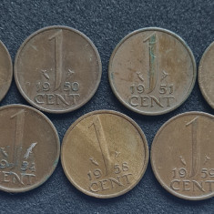 h622 Olanda 1 cent 1948 1950 1951 1952 1954 1958 1959