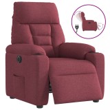 vidaXL Fotoliu rabatabil electric, roșu vin, material textil