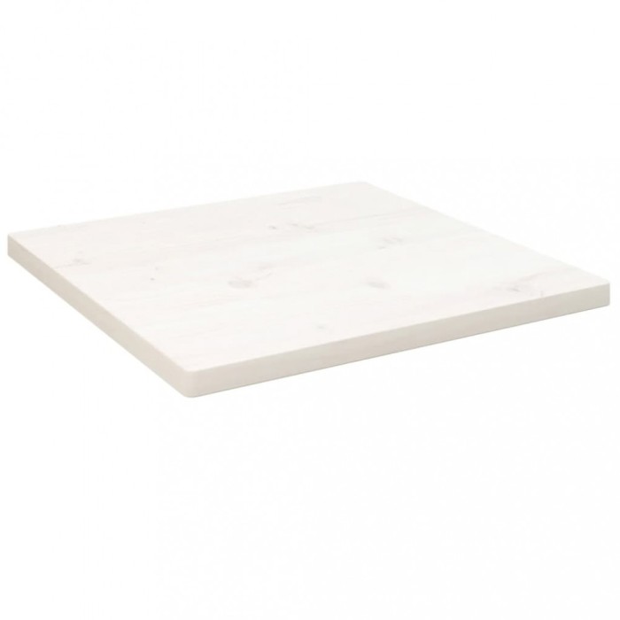 vidaXL Blat de masă, alb, 60x60x2,5 cm, lemn masiv de pin, pătrat 824381