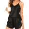Set pijamale scurte pentru femei Vlazom, 2 piese, negru, L - OUTLET