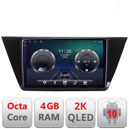 Navigatie Volkswagen Touran 2016- C-3144 Android Octa Core Ecran 2K QLED GPS 4G 4+32GB 360 KIT-3144+EDT-E410-2K CarStore Technology