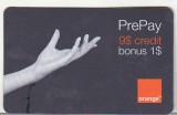 Bnk card Romania - Orange - 9+1 $ - 12/09 - RO-ORA-REF-0008-0912?