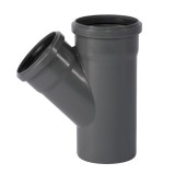 Ramificație HT 125 mm, țeavă scurgere 45 grade, racord canalizare