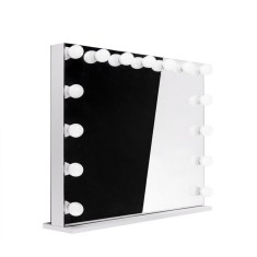 Oglinda iluminata LED, 15 spoturi LED, culoare lumina si intensitate reglabile, port USB incarcare dispozitive foto