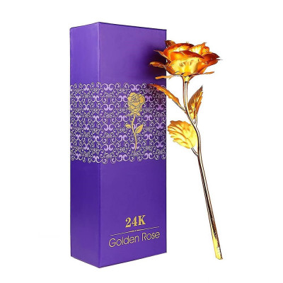 Trandafir suflat cu aur 24K ,Auriu , cutie eleganta , cadou deosebit. foto