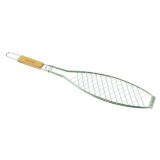 Gratar mobil cu blocare, maner lemn, pentru peste, 56.5x11.6 cm, Perfect Home GartenVIP DiyLine
