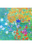 Esarfa patrata M dama, Dacali, albastru/roz, 70x70 cm, Multicolor, Matase, Marime universala