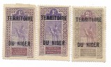 Nigerul Francez - Marci postale din Senegalul Superior si Niger, neemise, supratipar, 1921-1922 - valori neobliterate