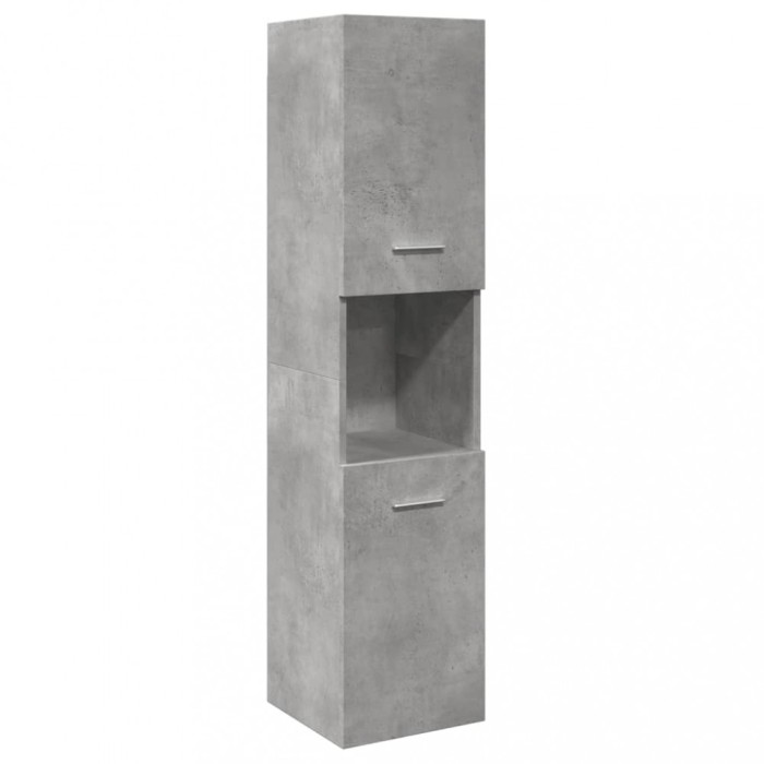 vidaXL Dulap suspendat de baie, gri beton, 30x30x130 cm lemn prelucrat 856220