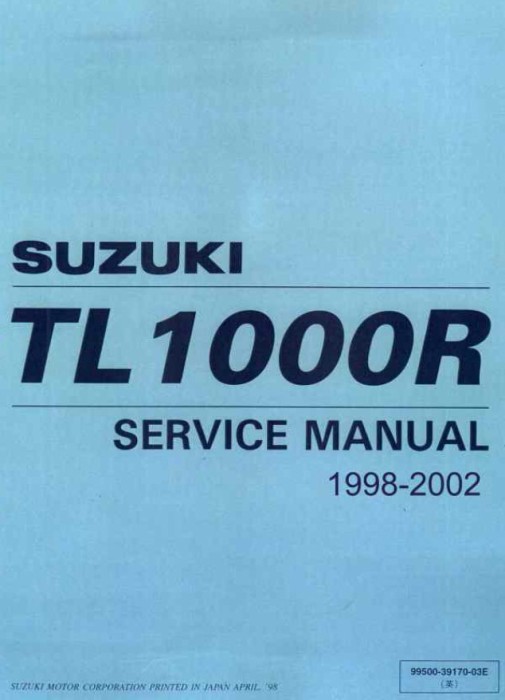 Carte SERVICE si REPARATII motocicletă - Suzuki TL 1000 R (E-book)