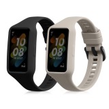 Set 2 Curele pentru Huawei Band 7/Band 6/Honor Band 6, Kwmobile, Negru/Gri, Silicon, 58914.01