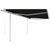 Gossi copertina retractabila automat, cu stalpi, antracit, 4,5x3 m