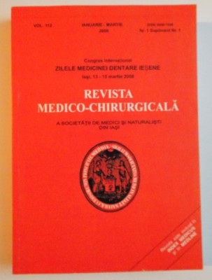 REVISTA MEDICO - CHIRURGICALA A SOCIETATII DE MEDICI SI NATURALISTI DIN IASI , IANUARIE - MARTIE 2008 foto