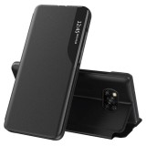 Husa Xiaomi Poco X3 Eco Leather View flip tip carte, negru