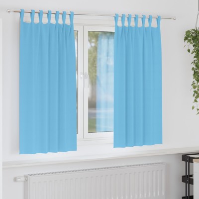 vidaXL Perdele opace 2 pcs Albastru deschis 175 x 140 cm Poliester foto