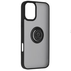 Husa pentru iphone 16 plus - magnet auto E?i inel rotativ, premium, negru foto