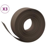 Cumpara ieftin Borduri de gradina, 3 buc, maro, 10 m 20 cm, polietilena