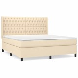 Cumpara ieftin Pat continental cu saltea, crem, 180x200 cm, textil