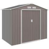 Outsunny Magazie Gradina - Căsuță de Grădină Metal 213x130x185 cm cu Uși Glisante | Aosom Romania