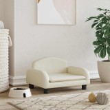 vidaXL Pat de c&acirc;ini, crem, 50x40x30 cm, piele ecologică 171977
