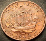 Cumpara ieftin Moneda HALF PENNY - MAREA BRITANIE/ ANGLIA, anul 1960 *cod 4594 patina curcubeu, Europa