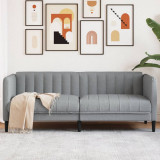 vidaXL Canapea, 2 locuri, gri deschis, material textil 372604