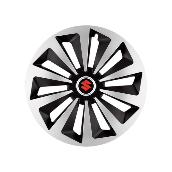 Set 4 capace roti Fox Gri-Negru R14 Compatibil Cu Suzuki