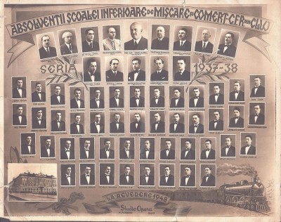 PM480N Absolvenții Școalei inferioare de mișcare și comerț CFR din Cluj seria 1937-38, studio Opera M Florescu, Cluj foto