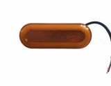 Lampa Laterala LED Neon 24V Ovala 118x46mm Galbena Angel Eyes, Cablu 15cm, IP66/68, Consum 1.5W, Prindere Suruburi